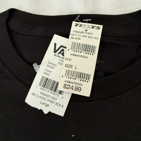 vans logo tshirt size large details: -size large -NWT -short sleeve top -gr - Picture 2 of 2